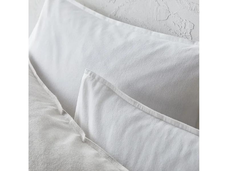 Lot de 2 protège taie flanelle 50 x 70 cm / 100% Coton