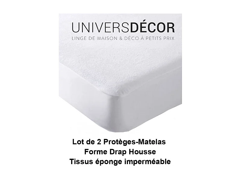 Lot de 2 Protèges matelas imperméable, absorbant et anti-acariens 90 x 190 cm