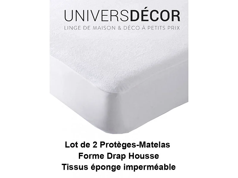 Lot de 2 Protèges matelas imperméable, absorbant et anti-acariens 90 x 190 cm
