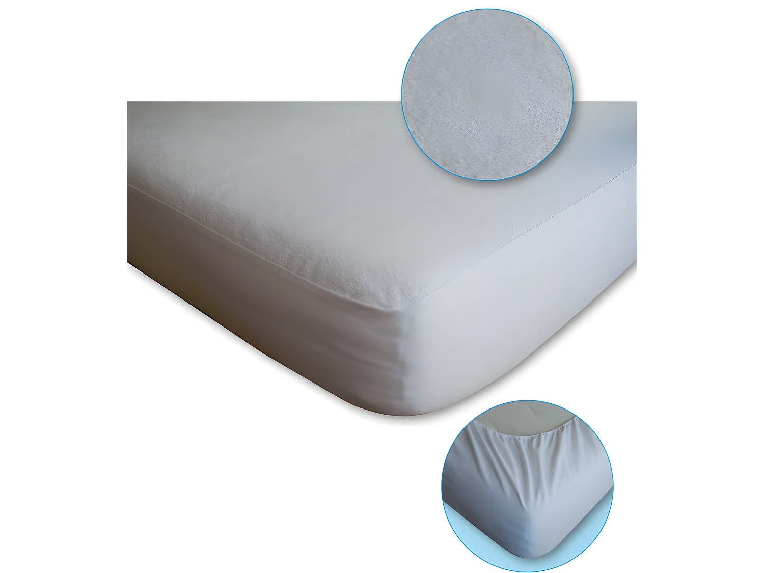Lot de 2 Protèges matelas imperméable, absorbant et anti-acariens 160 x 200 cm