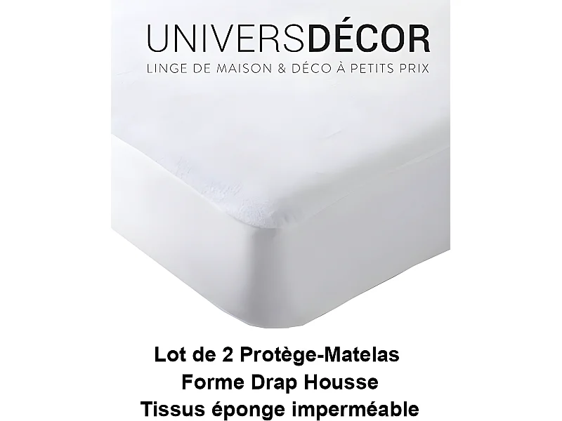 Lot de 2 Protèges matelas imperméable, absorbant et anti-acariens 180 x 200 cm King Size