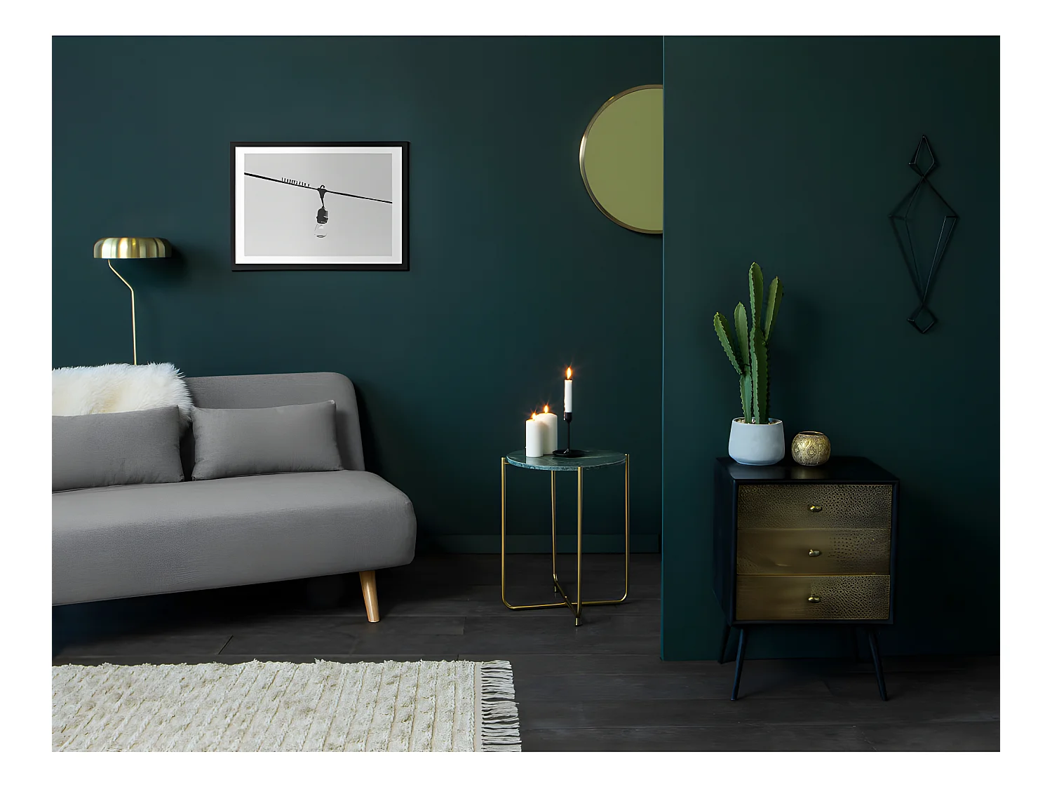 Eclipse - Lampadaire design métal finitions dorées - Or