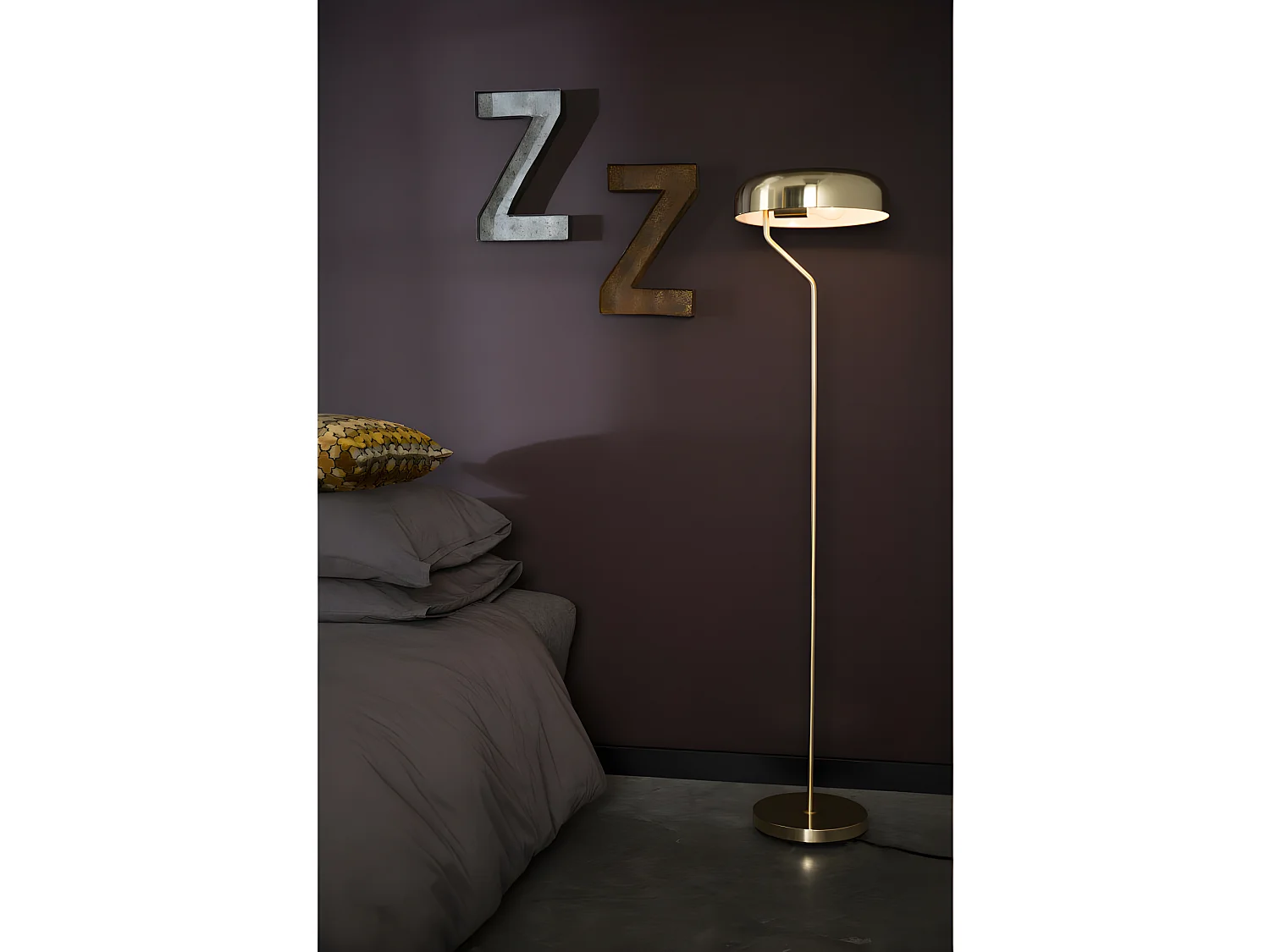 Eclipse - Lampadaire design métal finitions dorées - Or