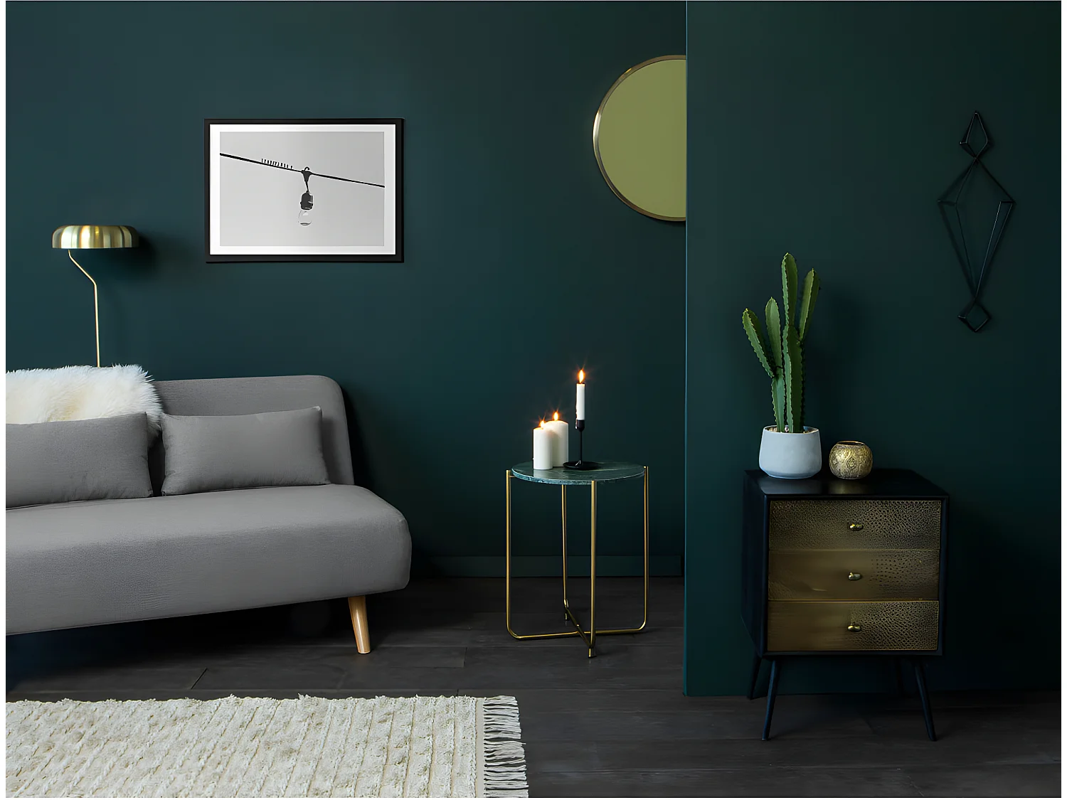 Eclipse - Lampadaire design métal finitions dorées - Or