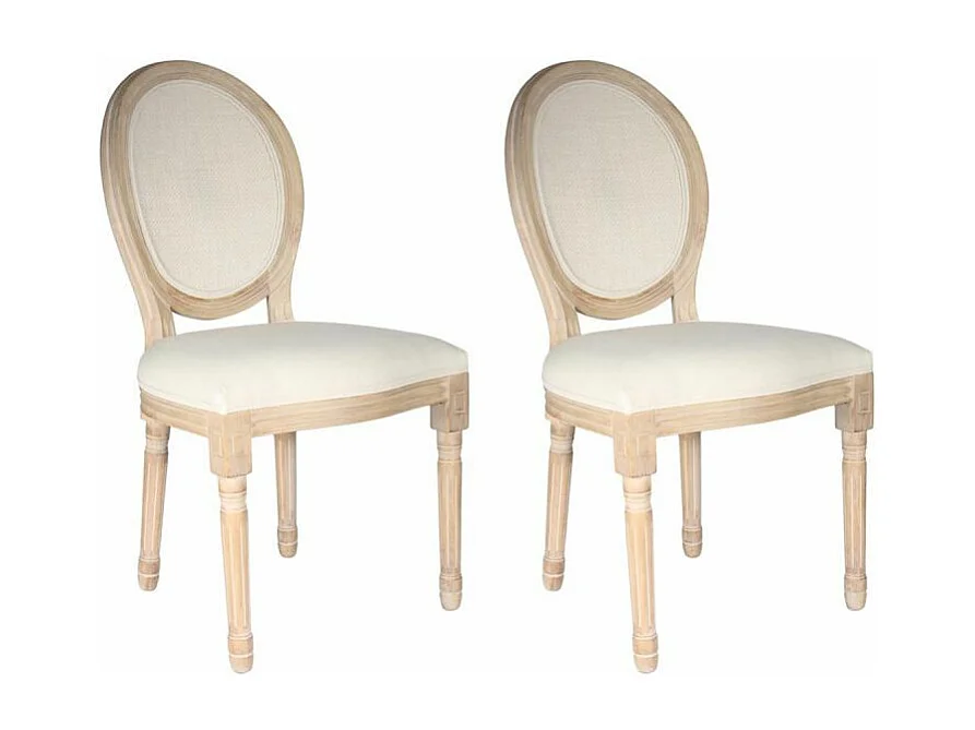Lot de 2 Chaises en Canage "Eleonor" 96cm Beige