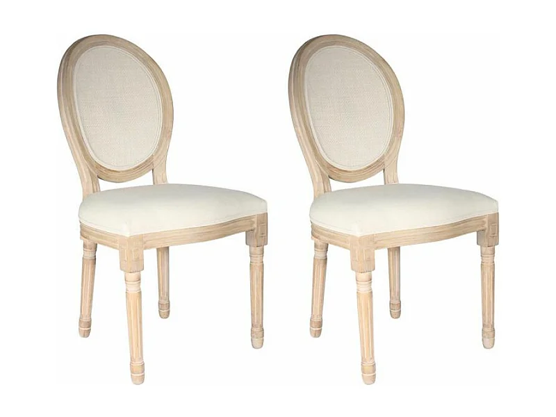 Lot de 2 Chaises en Canage "Eleonor" 96cm Beige