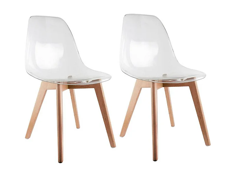 Chaise Scandinave Transparente - Lot De 2 Transparent