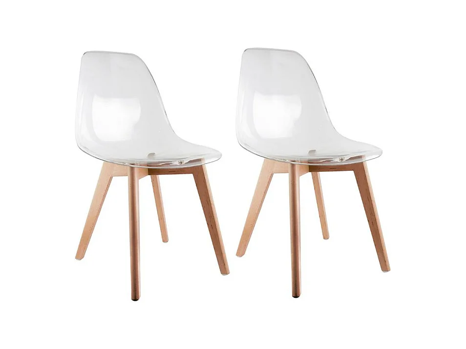 Chaise Scandinave Transparente - Lot De 2 Transparent