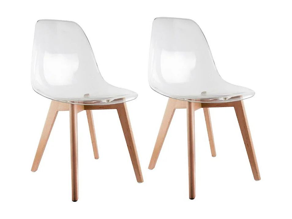 Chaise Scandinave Transparente - Lot De 2 Transparent