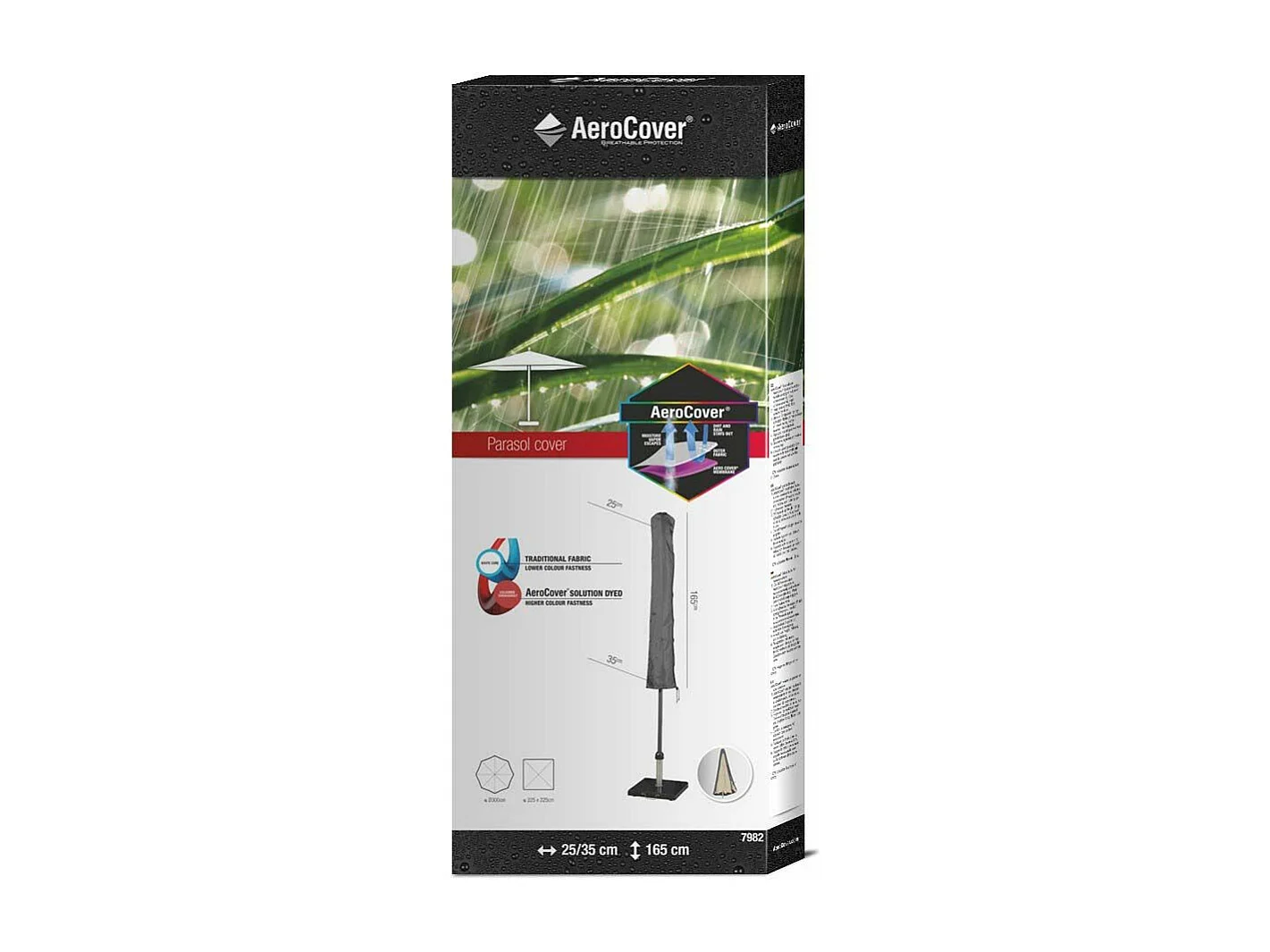 Housse de protection respirante pour parasol à mat central Pour parasol à mat central H165x25/30 cm