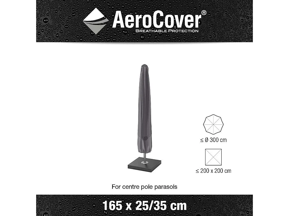 Housse de protection respirante pour parasol à mat central Pour parasol à mat central H165x25/30 cm