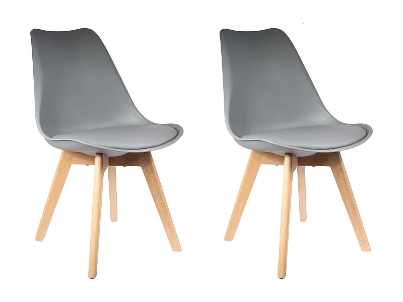 Chaise Scandinave Coque Rembourree Gris - Lot De 4 Gris