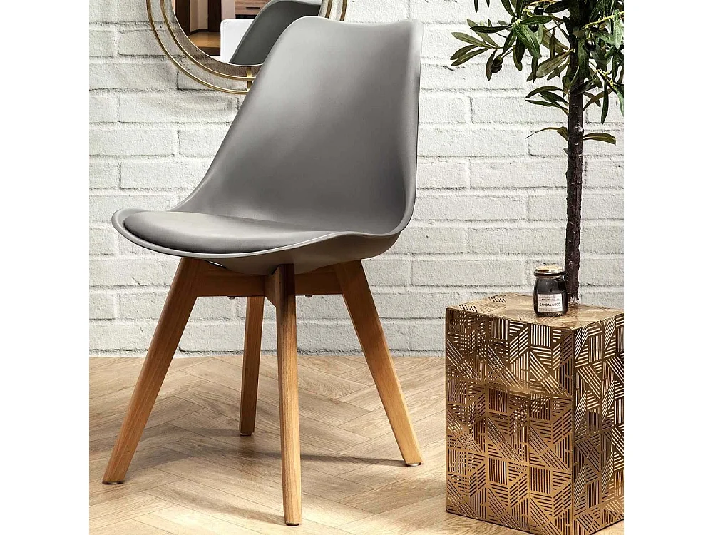 Szary Skandynawski Fotel Obity - Zestaw 2 Szt., Projekt Nordycki, Wygodny