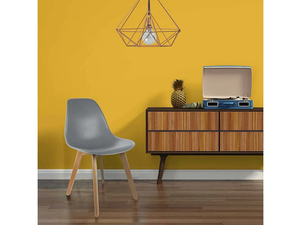 Chaise Scandinave Coque Grise - Lot De 2 Gris