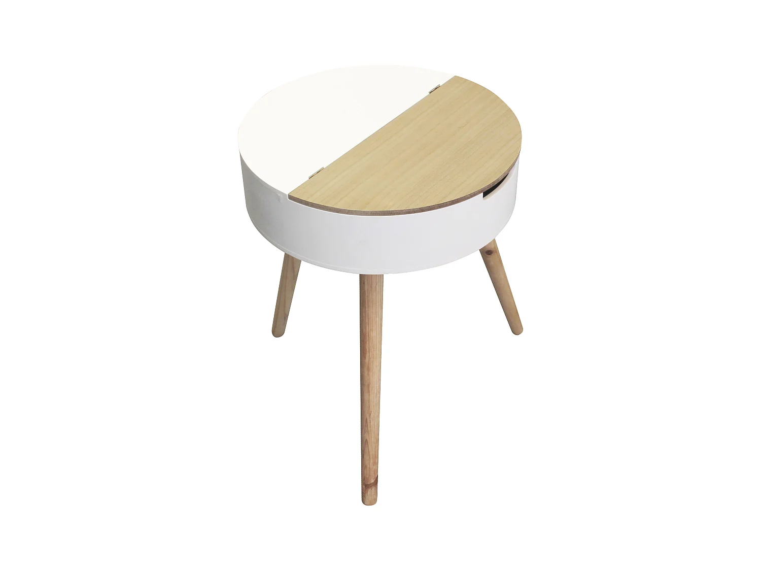 Table Coffre Blanc Bois Blanc, Beige