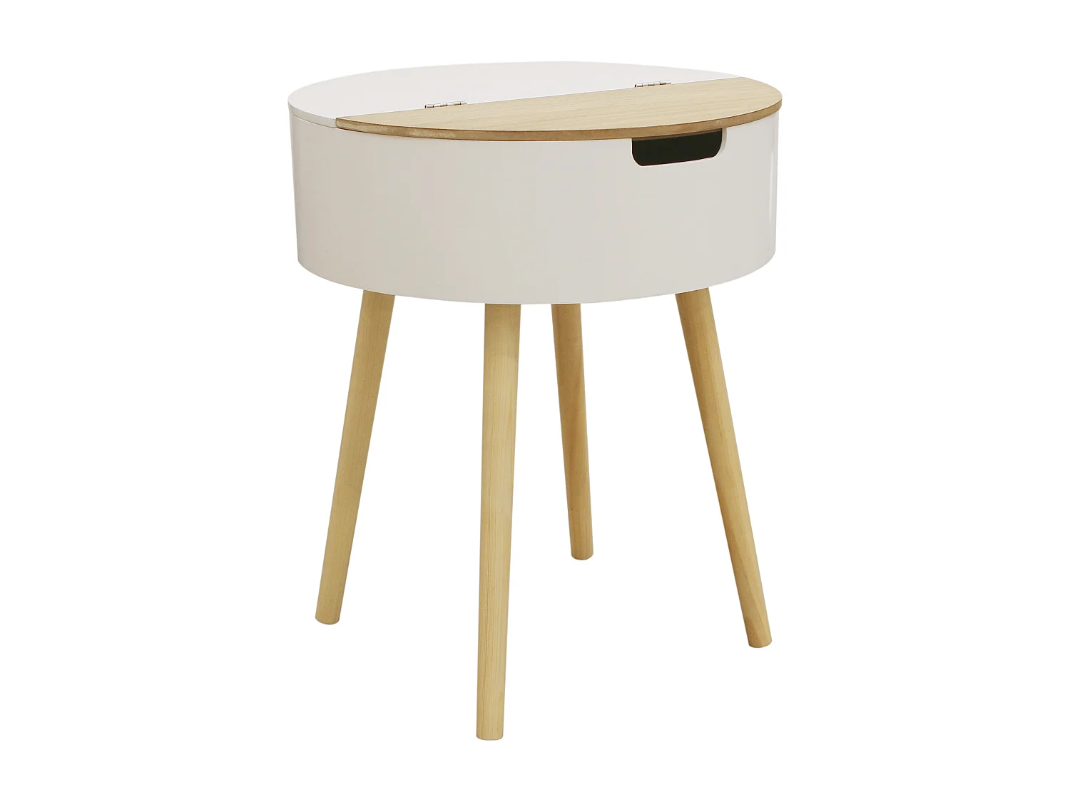 Table Coffre Blanc Bois Blanc, Beige