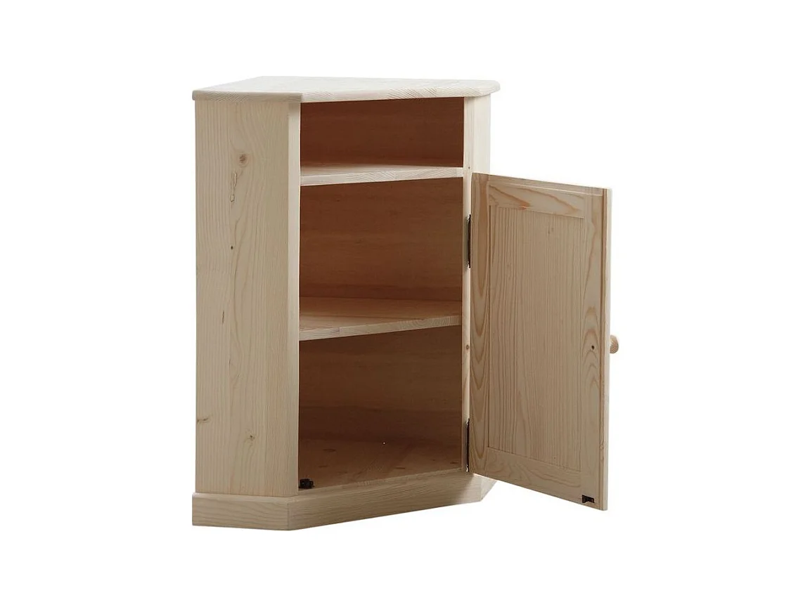 Petit meuble d'angle en bois brut
