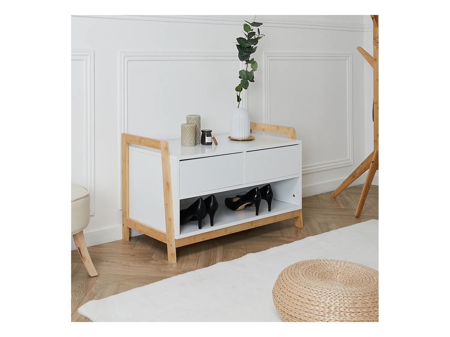 Meuble De Rangement Copenhague Blanc, Marron