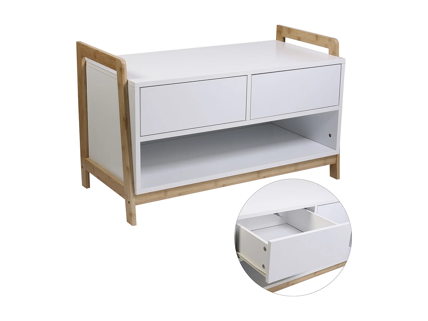 Meuble De Rangement Copenhague Blanc, Marron