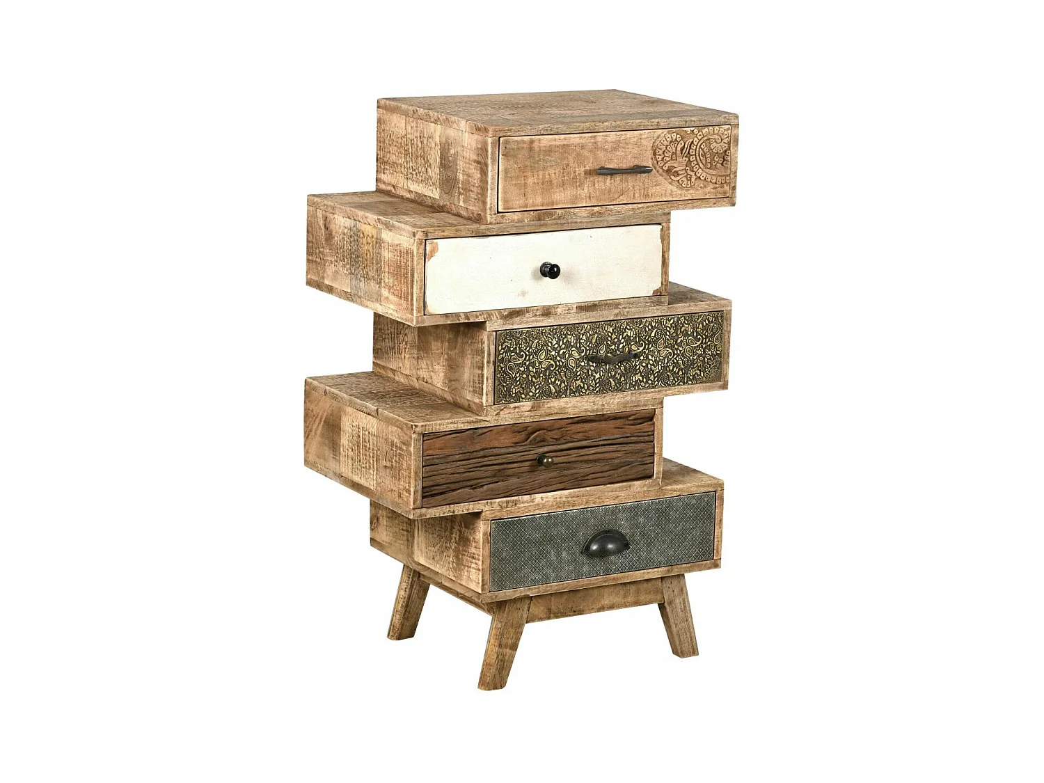 Commode 90cm en manguier et métal Zouma