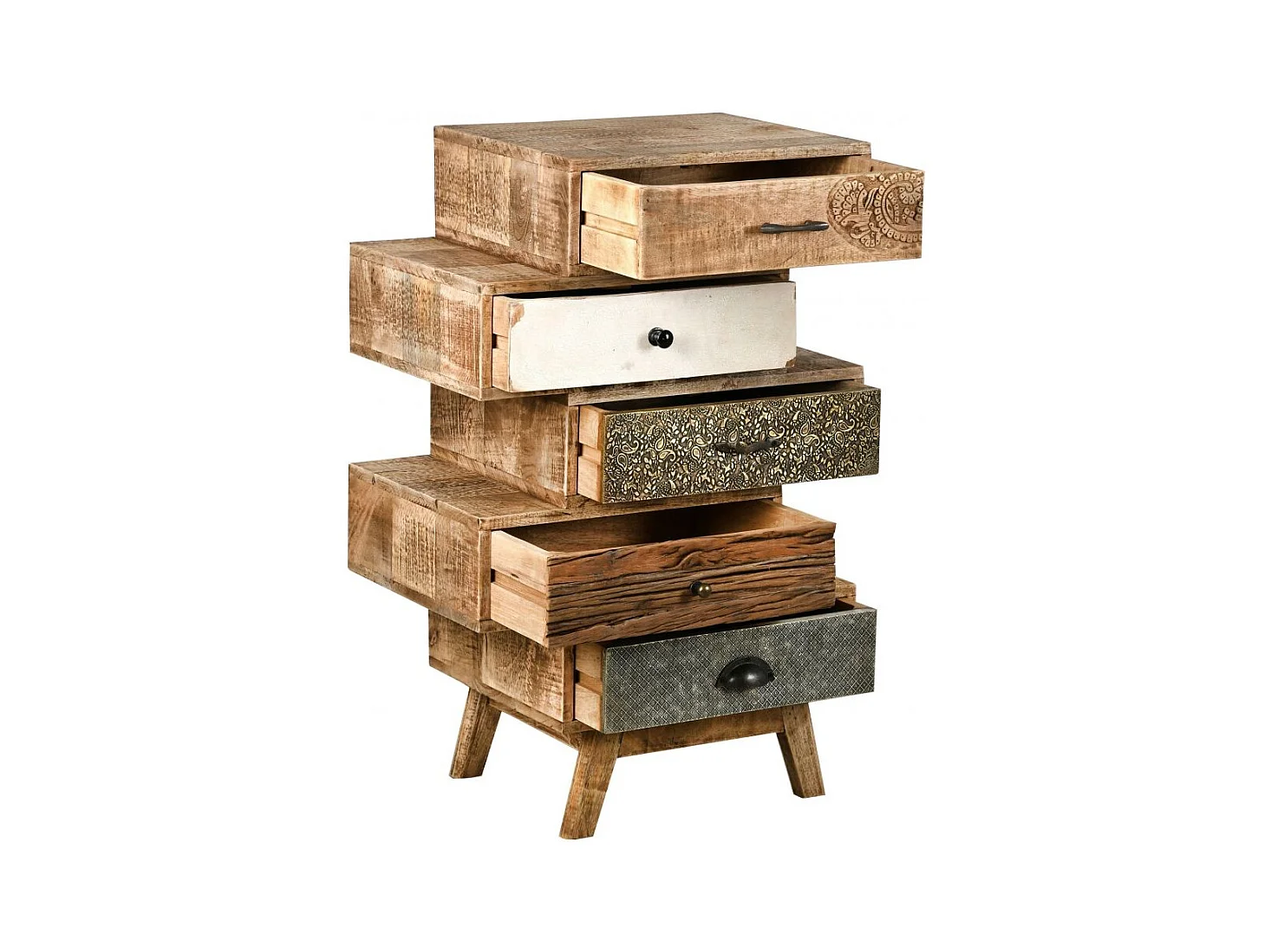 Commode 90cm en manguier et métal Zouma