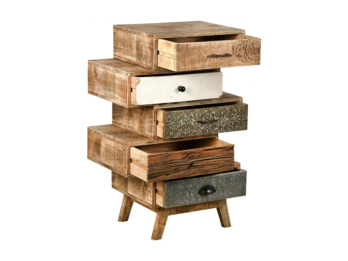 Commode 90cm en manguier et métal Zouma