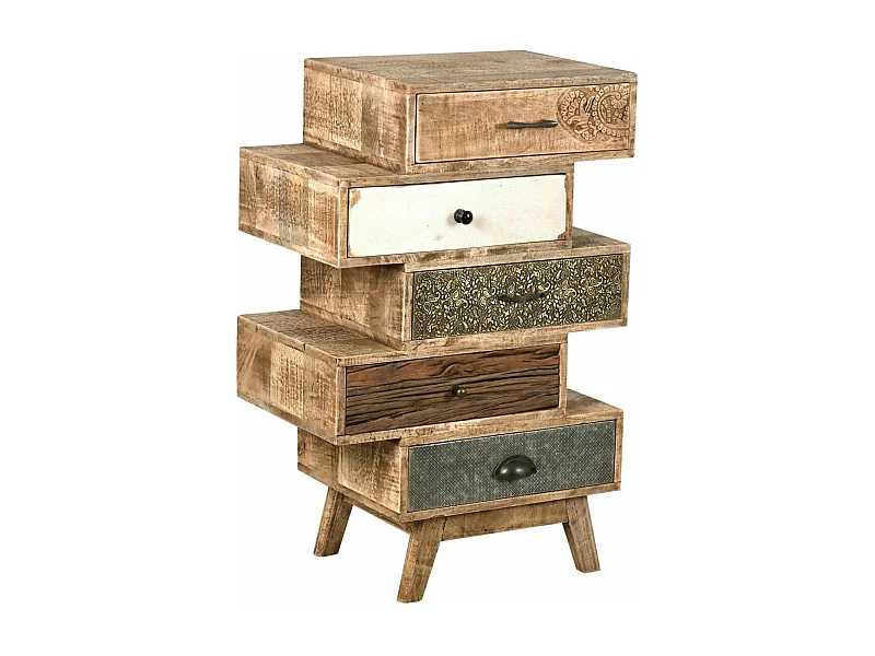 Commode 90cm en manguier et métal Zouma