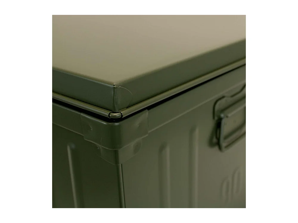 Table basse en acier sur roulettes Habitat 90 cm Kaki