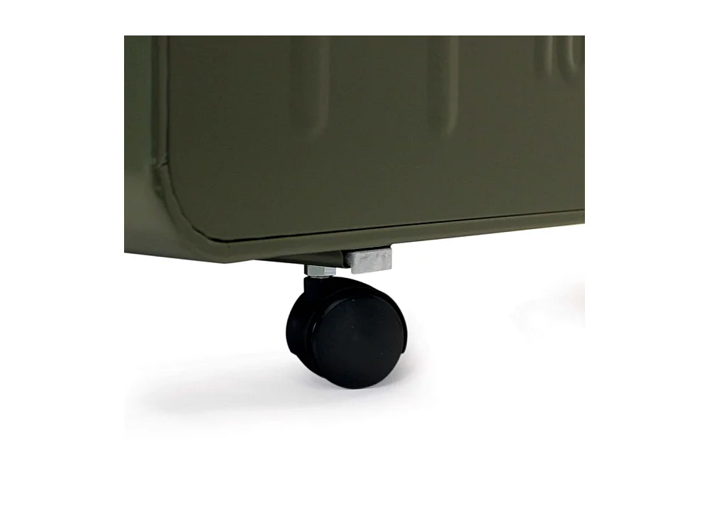 Table basse malle en métal Kaki