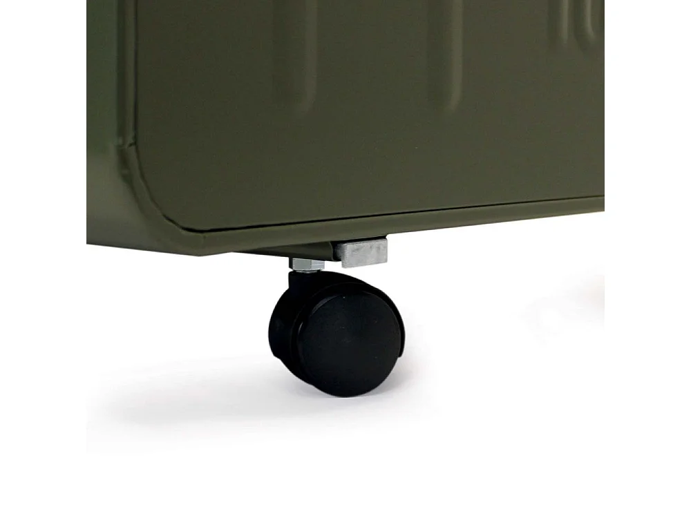 Table basse malle en métal Kaki