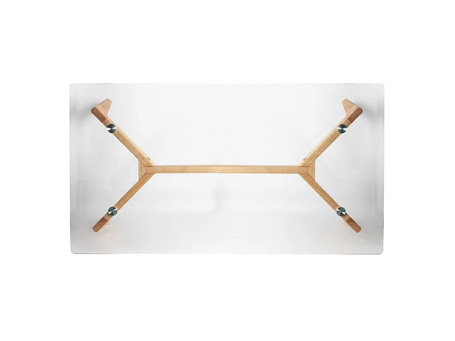 Table Basse Verre & Bois "Polax" 110cm Transparent