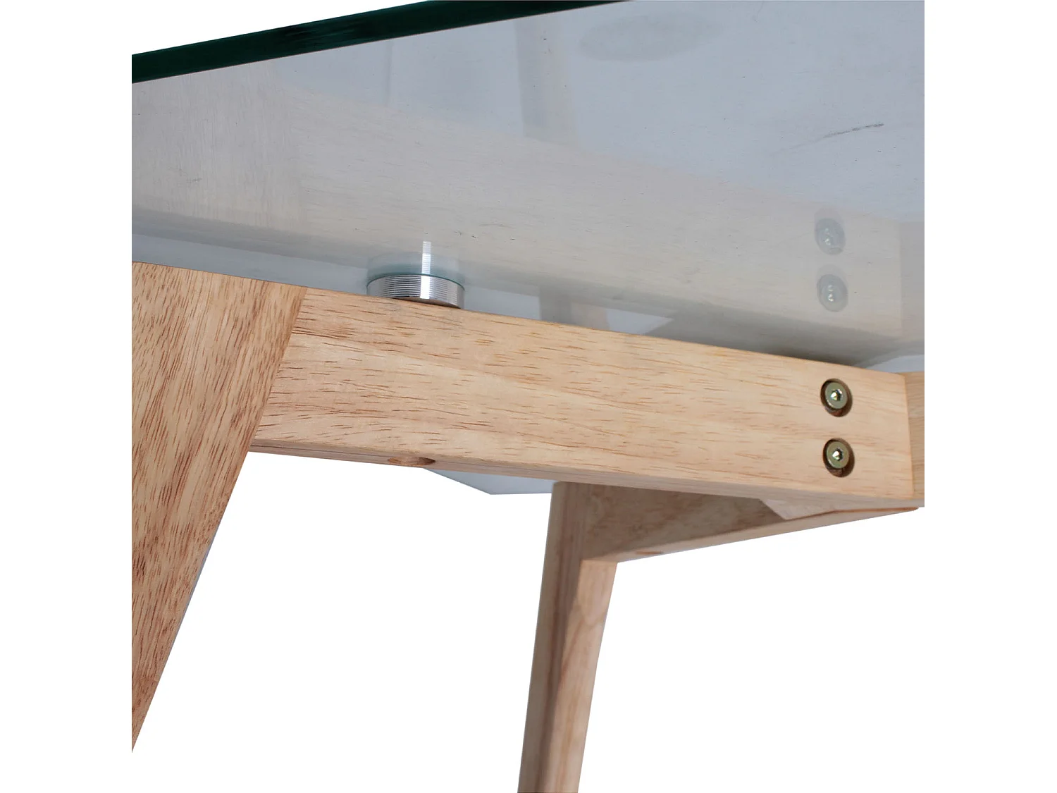 Table Basse Verre & Bois "Polax" 110cm Transparent