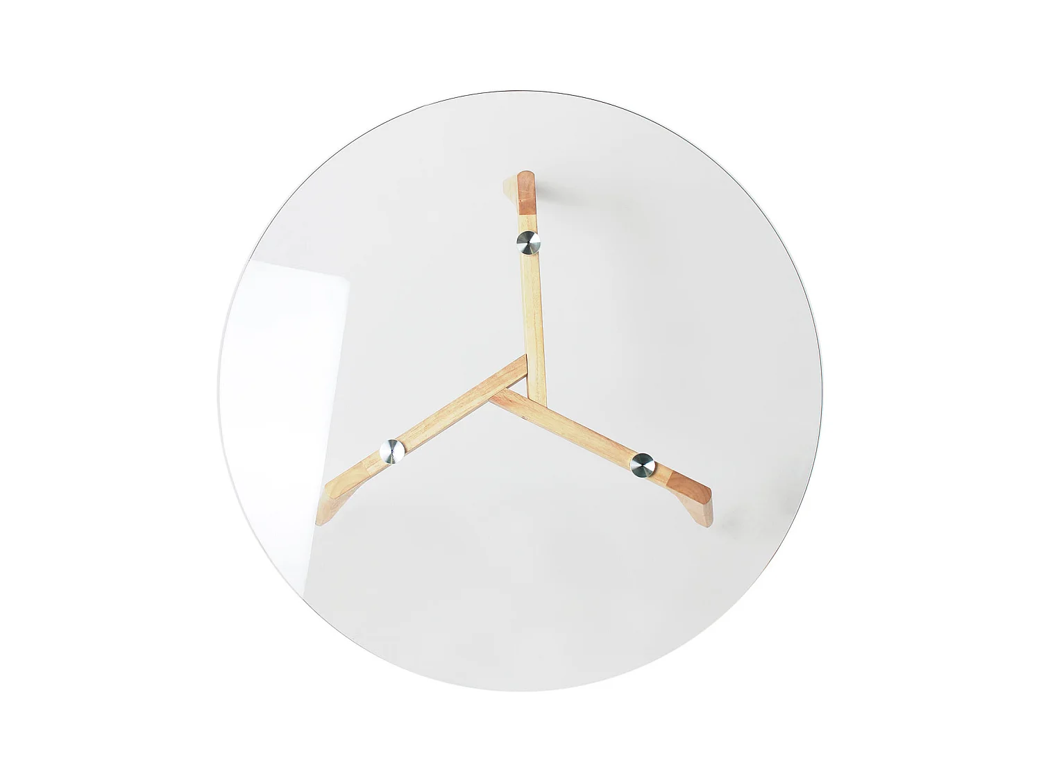 Table Ronde En Verre Diam 80 Cm Marron, Transparent