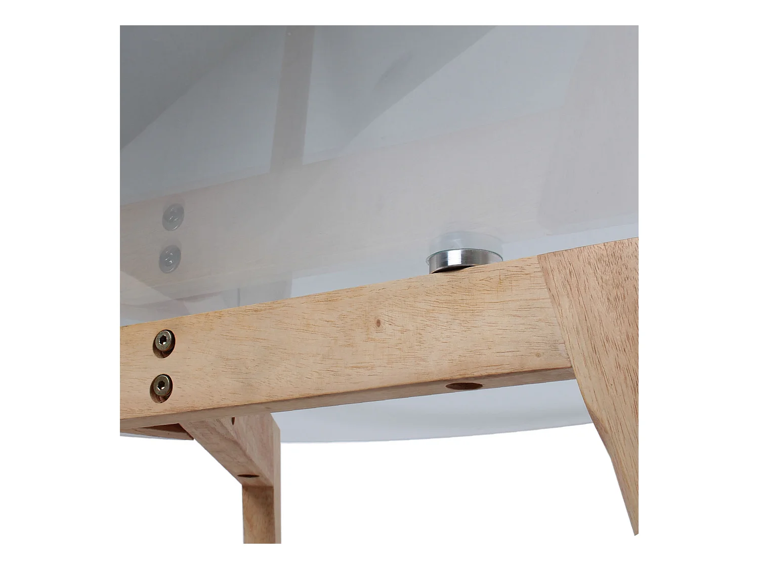 Table Ronde En Verre Diam 80 Cm Marron, Transparent