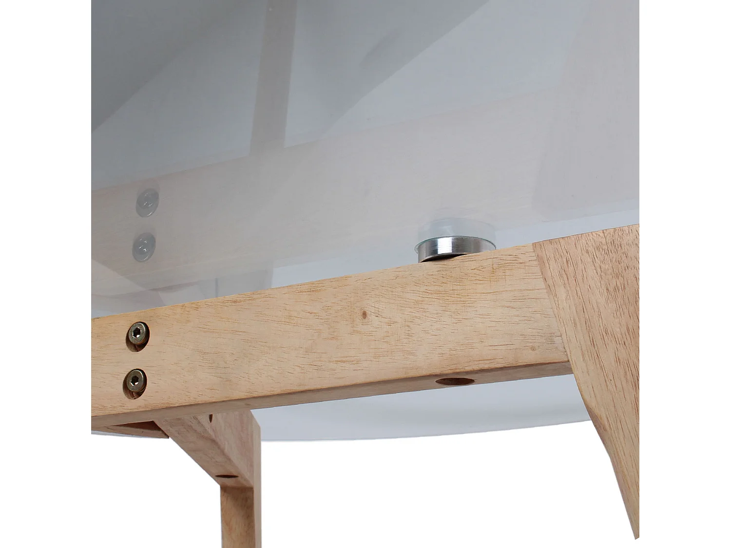 Table Ronde En Verre Diam 80 Cm Marron, Transparent