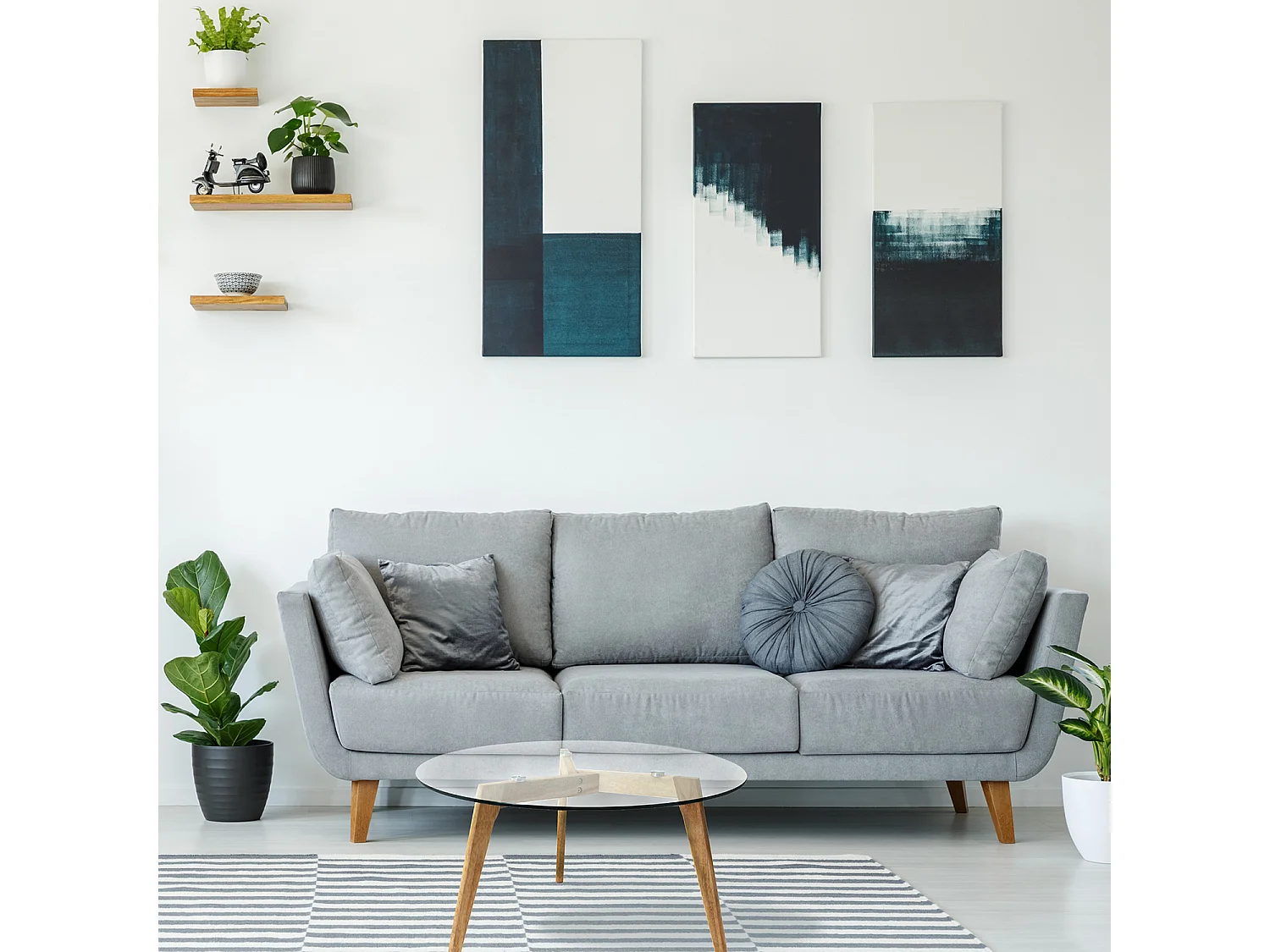 Table Ronde En Verre Diam 80 Cm Marron, Transparent