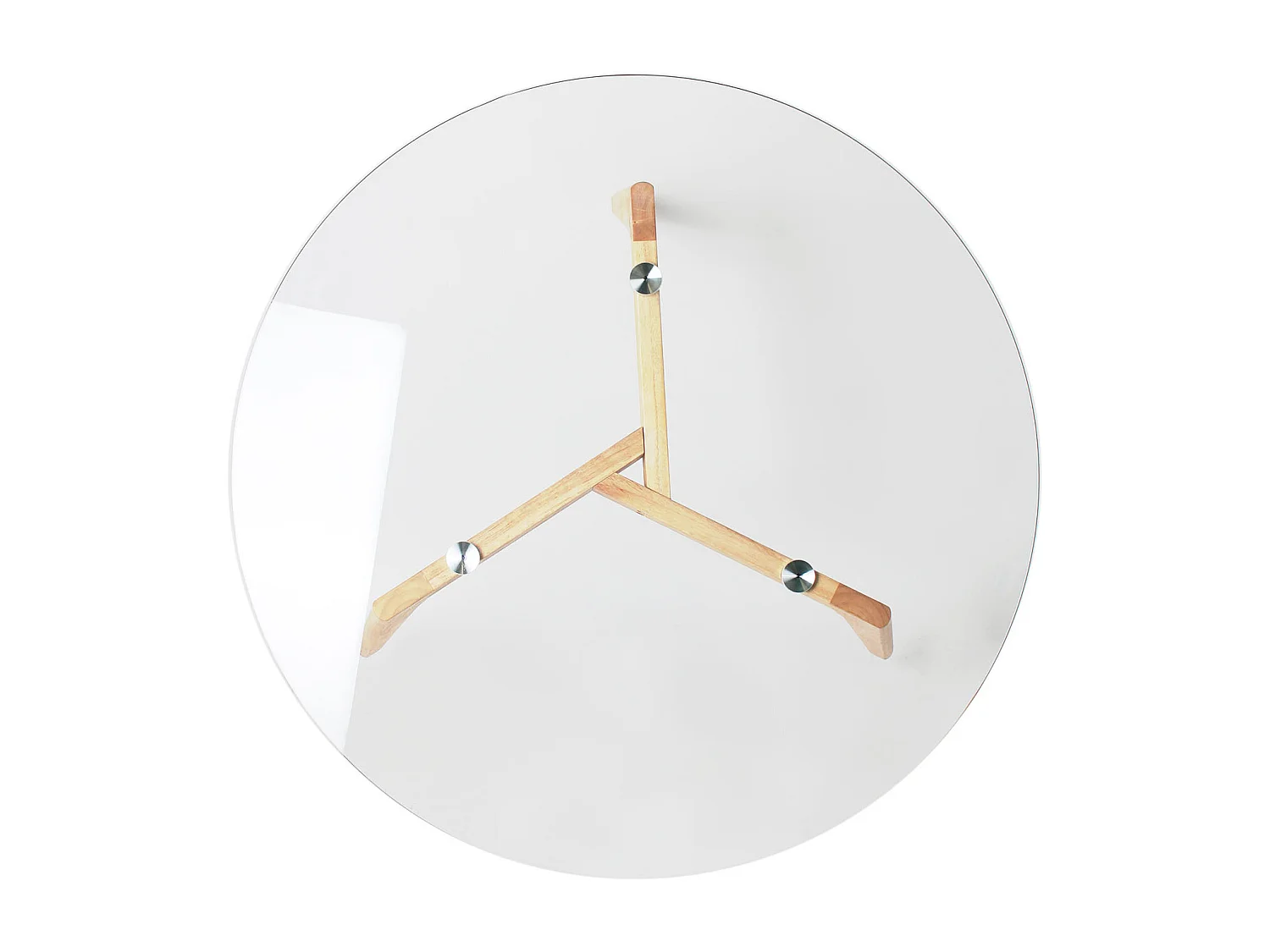 Table Ronde En Verre Diam 80 Cm Marron, Transparent