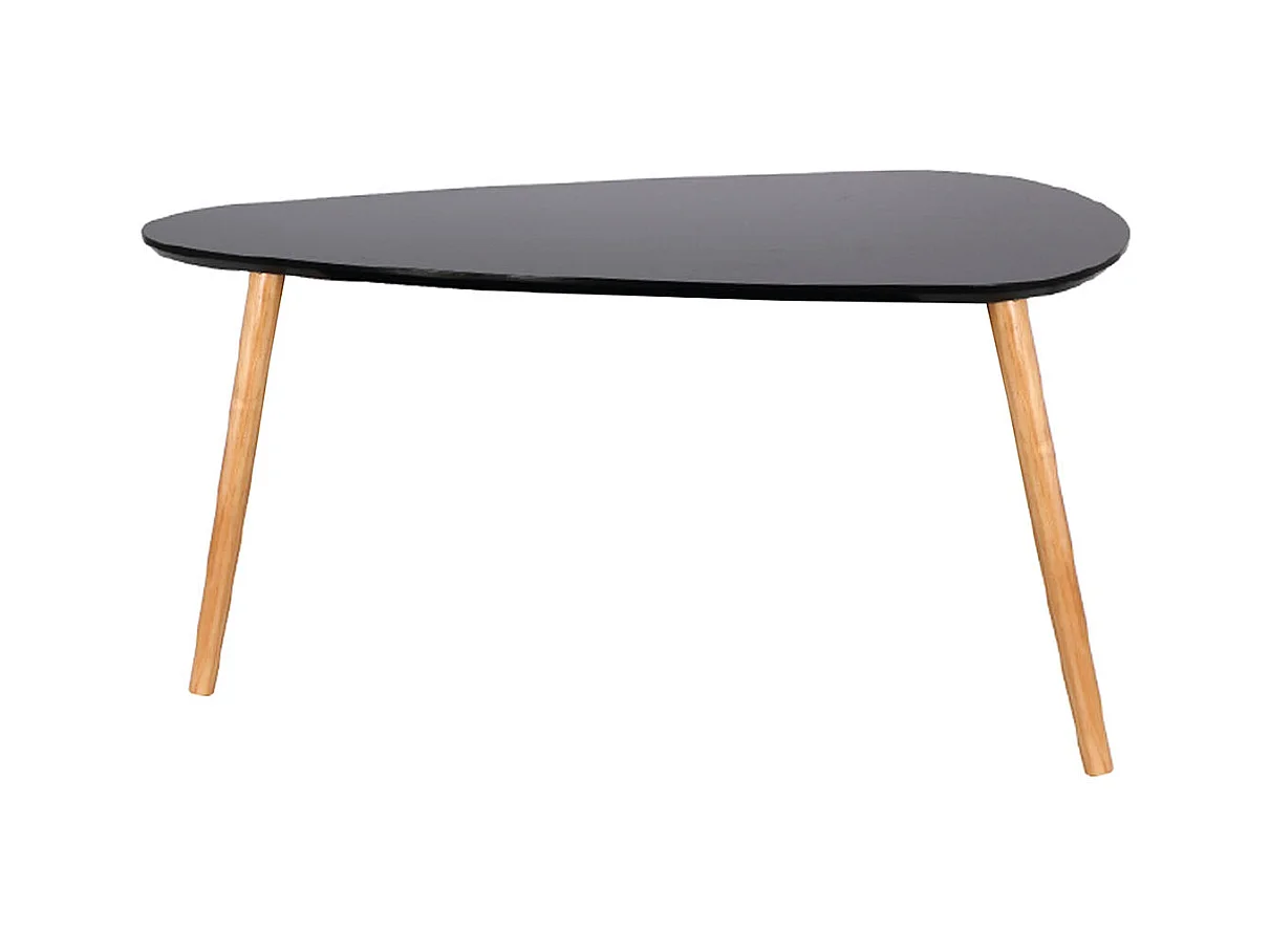 Table Gigogne Bois Galet Noir Noir
