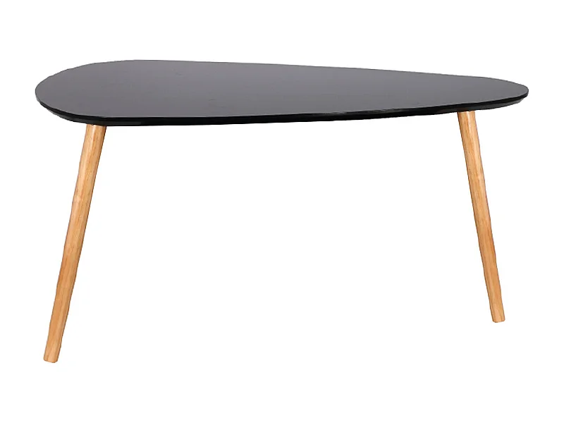Table Gigogne Bois Galet Noir Noir
