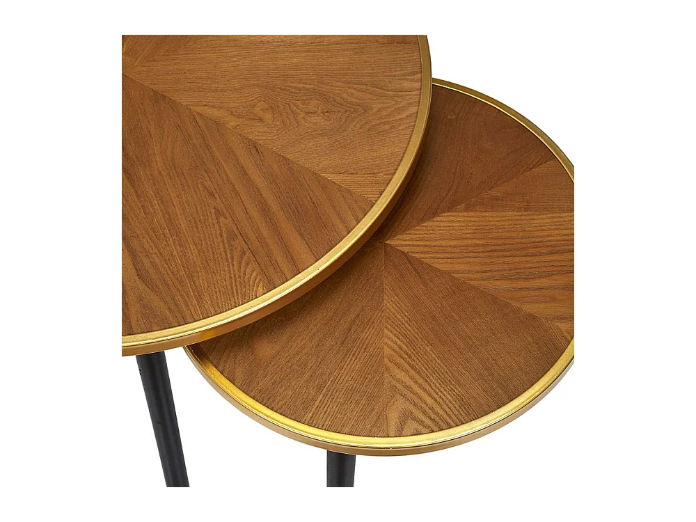 Table Gigogne Felix X2 Marron, Noir, Or