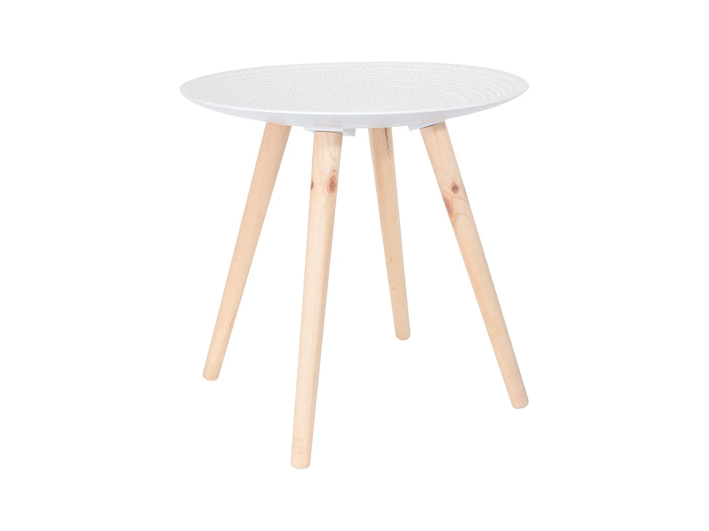 Tables Gigognes Ronde Relief Gouttelette X2 Blanc, Marron