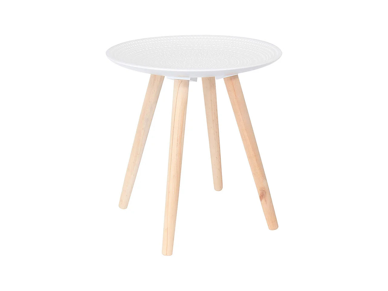 Tables Gigognes Ronde Relief Gouttelette X2 Blanc, Marron