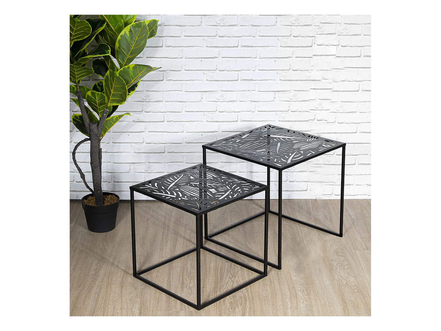 Table Metal Gigogne Havana X2 Noir