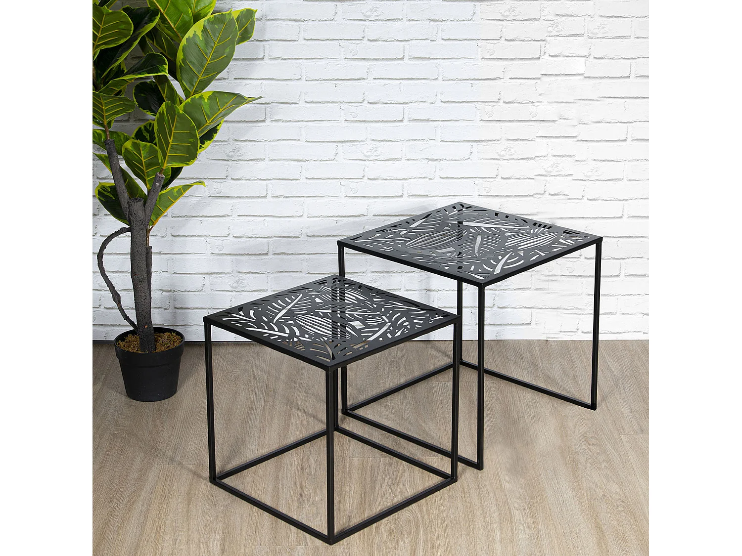 Table Metal Gigogne Havana X2 Noir