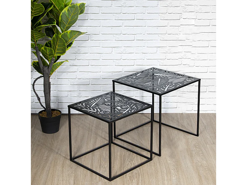 Table Metal Gigogne Havana X2 Noir
