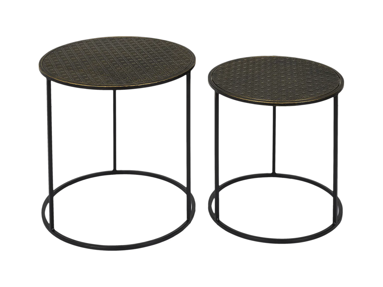 Table Gigogne Metal Martele Mirage X2 Noir, Or