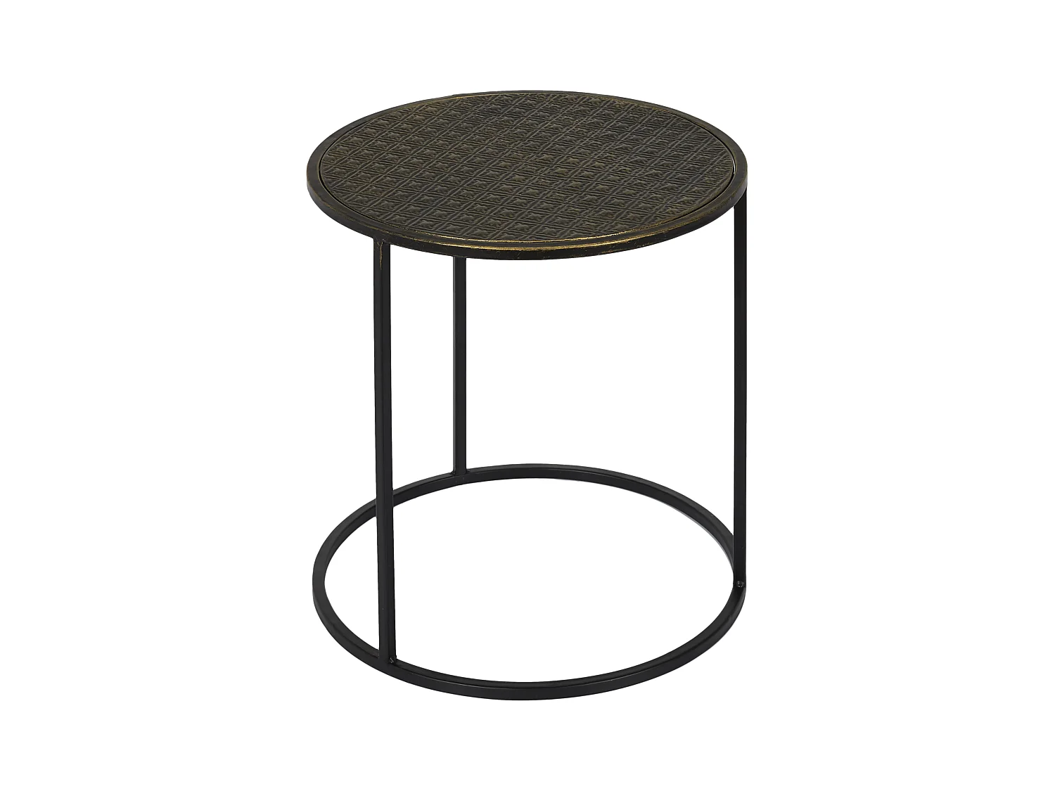Table Gigogne Metal Martele Mirage X2 Noir, Or