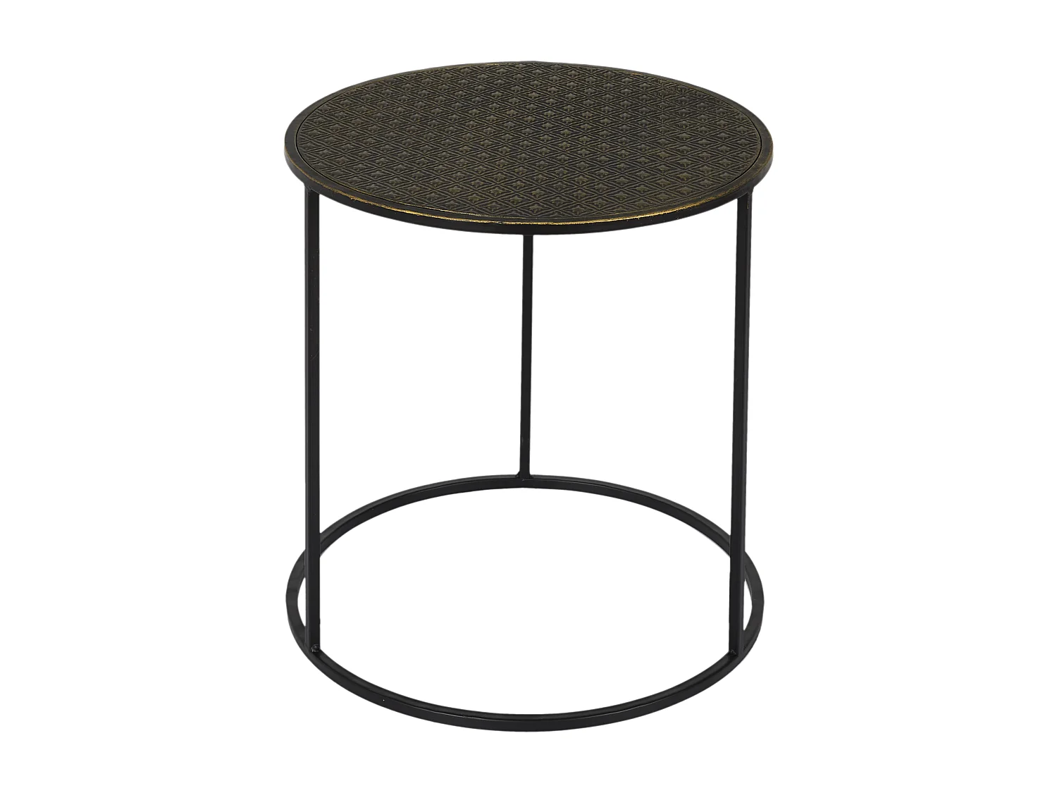 Table Gigogne Metal Martele Mirage X2 Noir, Or