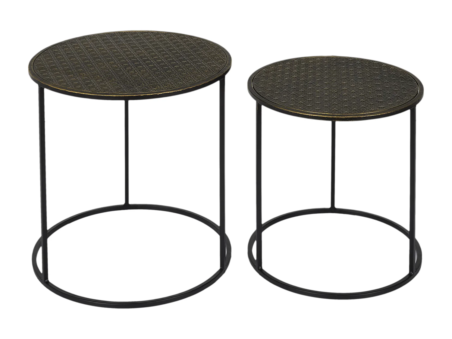 Table Gigogne Metal Martele Mirage X2 Noir, Or