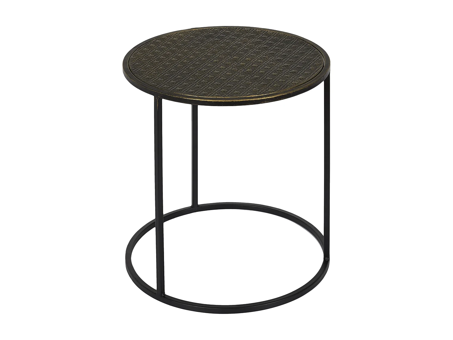 Table Gigogne Metal Martele Mirage X2 Noir, Or